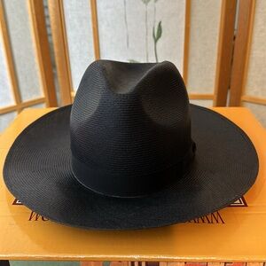 Tesi Italy Lightweight Fedora Hat Black - Size 56/ USA 6/ UK 6 1/8 w/storage box